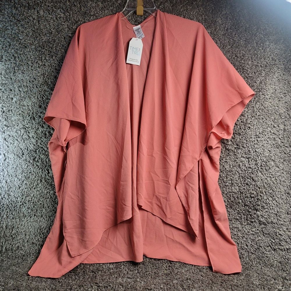 TIME &‎ TRU PINK Women's CAMILLA HIGH-LOW KIMONO SZ. ONE SIZE